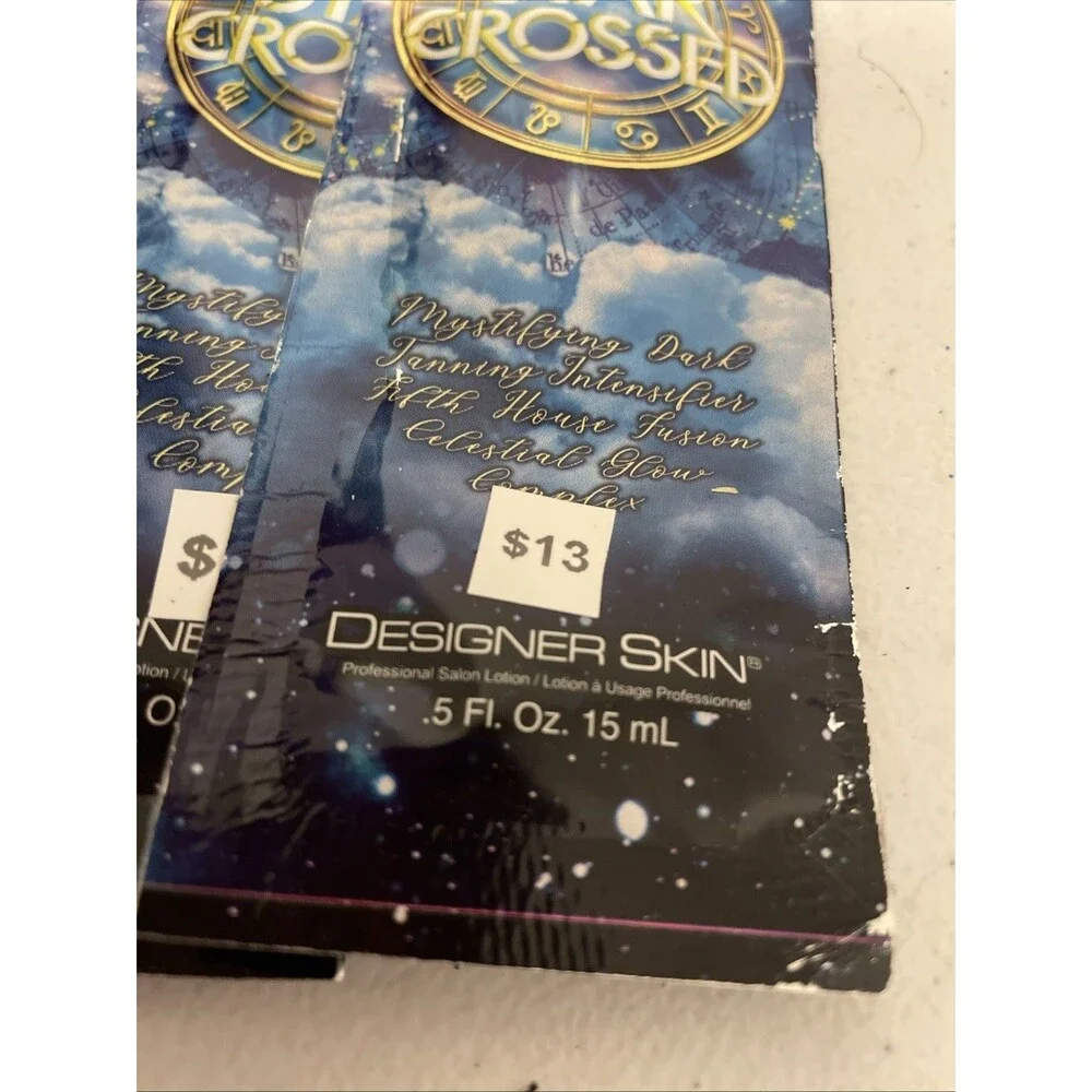 5 Packets of Star Crossed Intensifier Bronzer Tanning Lotion by Designer Skin